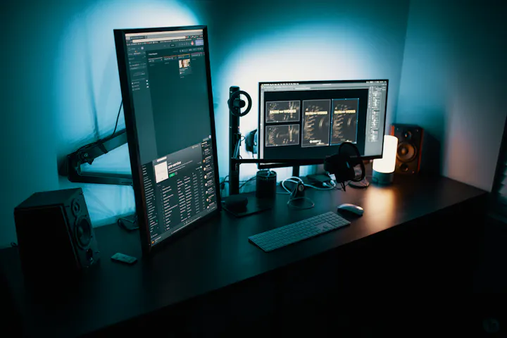 Modern desk setup